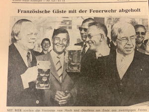 Zeitungsausschnitt zum Partnerschaftstreffen Much - Doullens