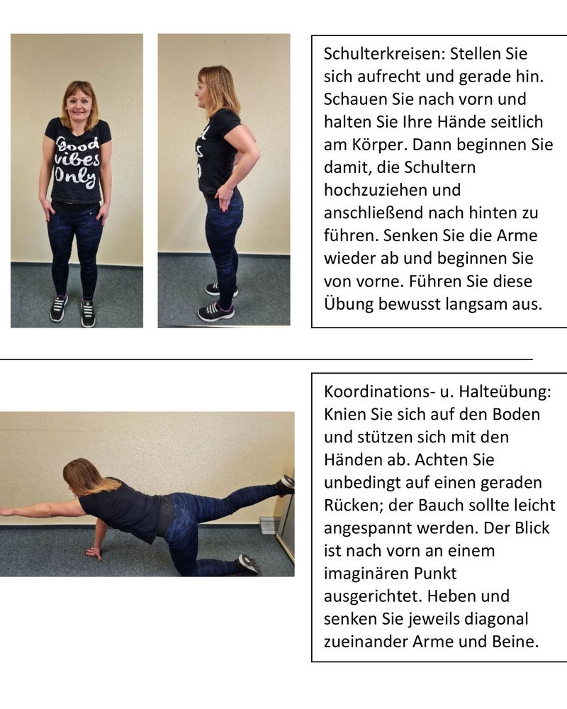 Anleitung für zwei Gymnastikübungen