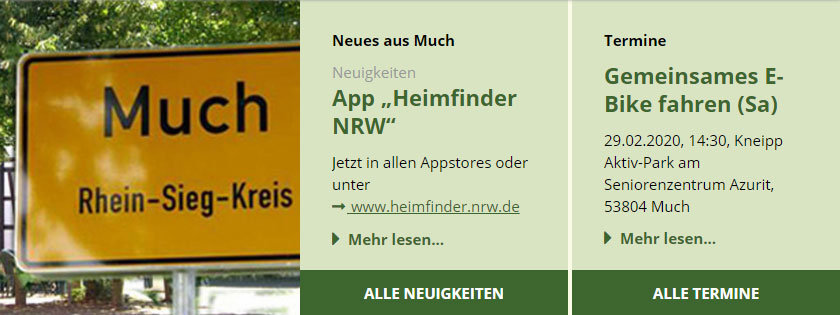 Senioren suchen aktuelle Termine und Nachrichten in Much